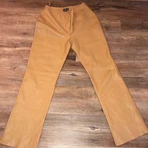 Camel leather pants